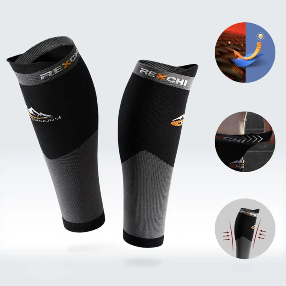 1 Pair Leg Brace Vibration Damping Not Sweaty Compression Nylon Cycling Shock Absorption Leg Sleeves Outdoor Sports images - 6