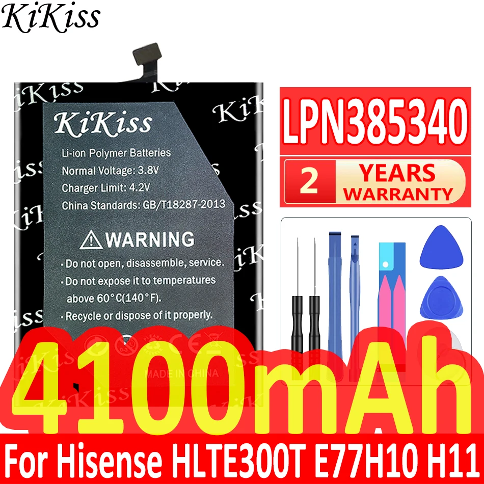 

KiKiss Powerful Battery LPN385340 LPN 385340 4100mAh For Hisense HLTE300T E77 E 77 E77M H10 H 10 H11 H 11 HLTEM800 Batteries