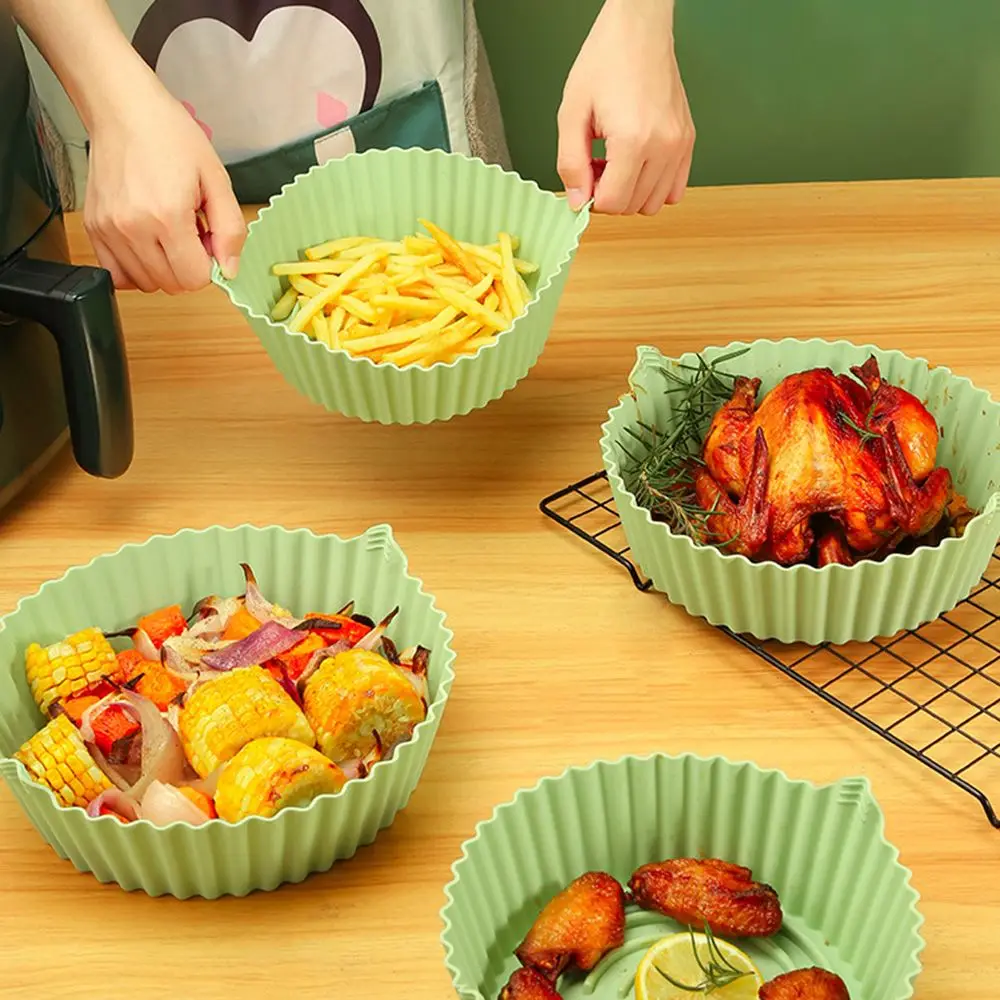 

Replacement AirFryer Accessories Cooking Reusable Replacement Liners For Air Fryer Baking Basket Silicone Pot