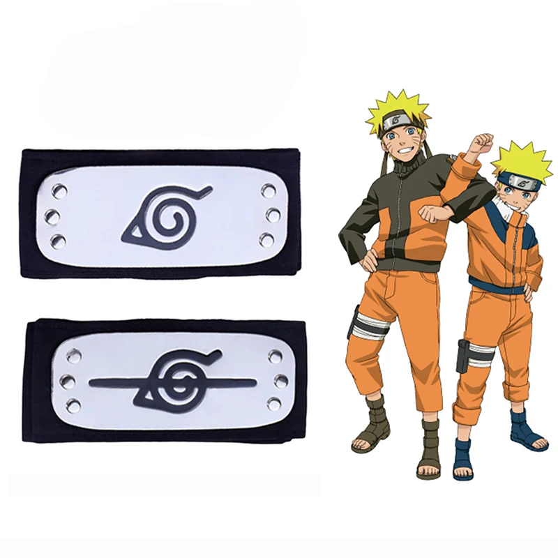 

Naruto Ninja Headband For Cosplay Japanese Anime Logo Metal Plated Headwear Forehead Protector Role-playing props Toys