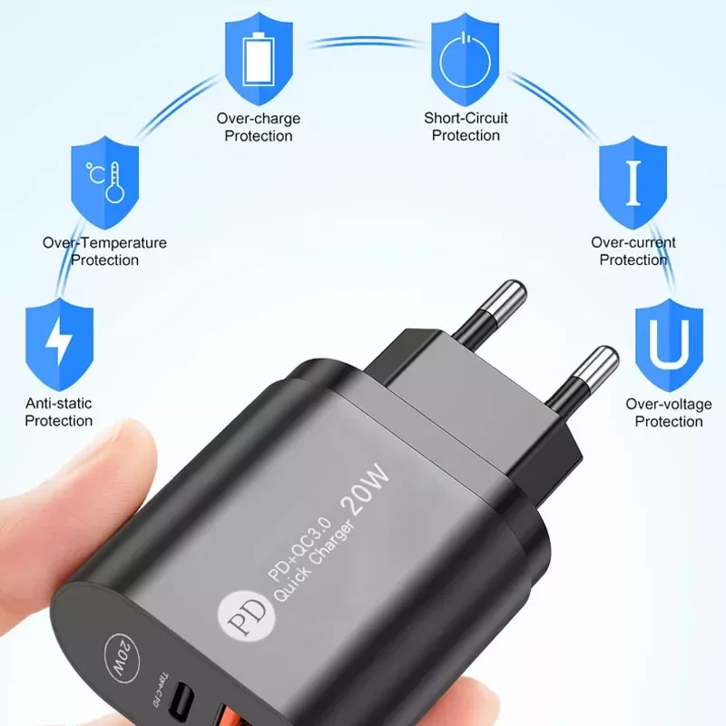 

NEW2023 Usb c Charger 20W PD Quick charge 13 12 11 Type c charger pulg Fast charging adapter