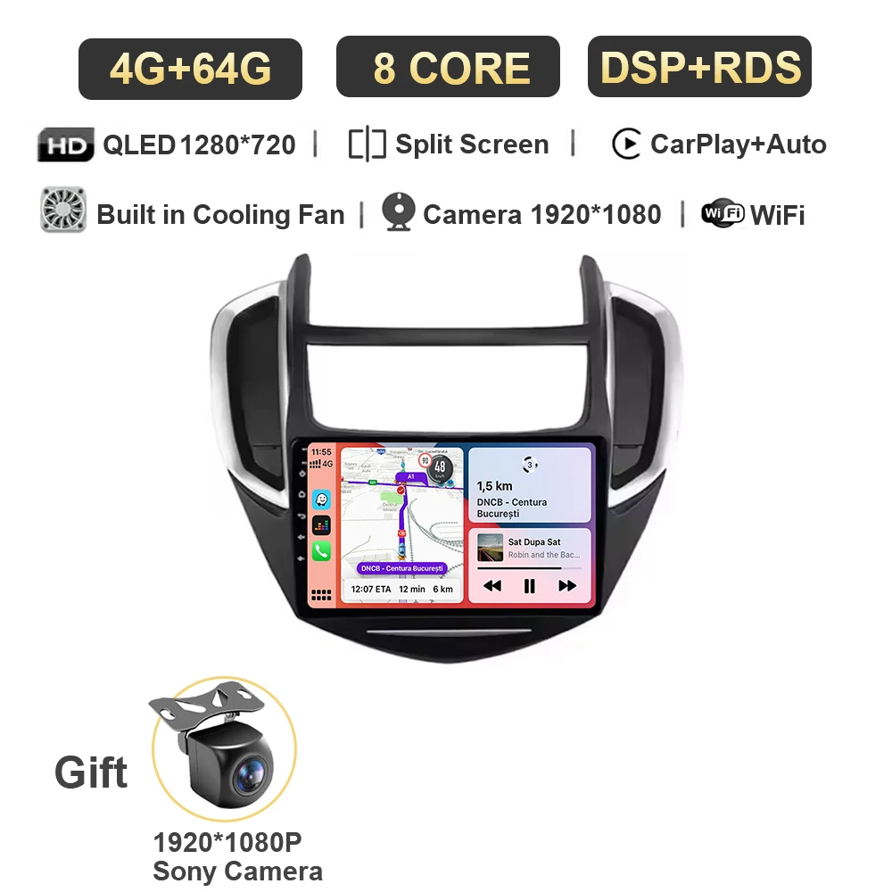 

Автомобильный радиоприемник Android 15 для Chevrolet Trax 2014-2016, мультимедийный видеоплеер, автостерео, GPS-навигация, экран головного устройства Carplay