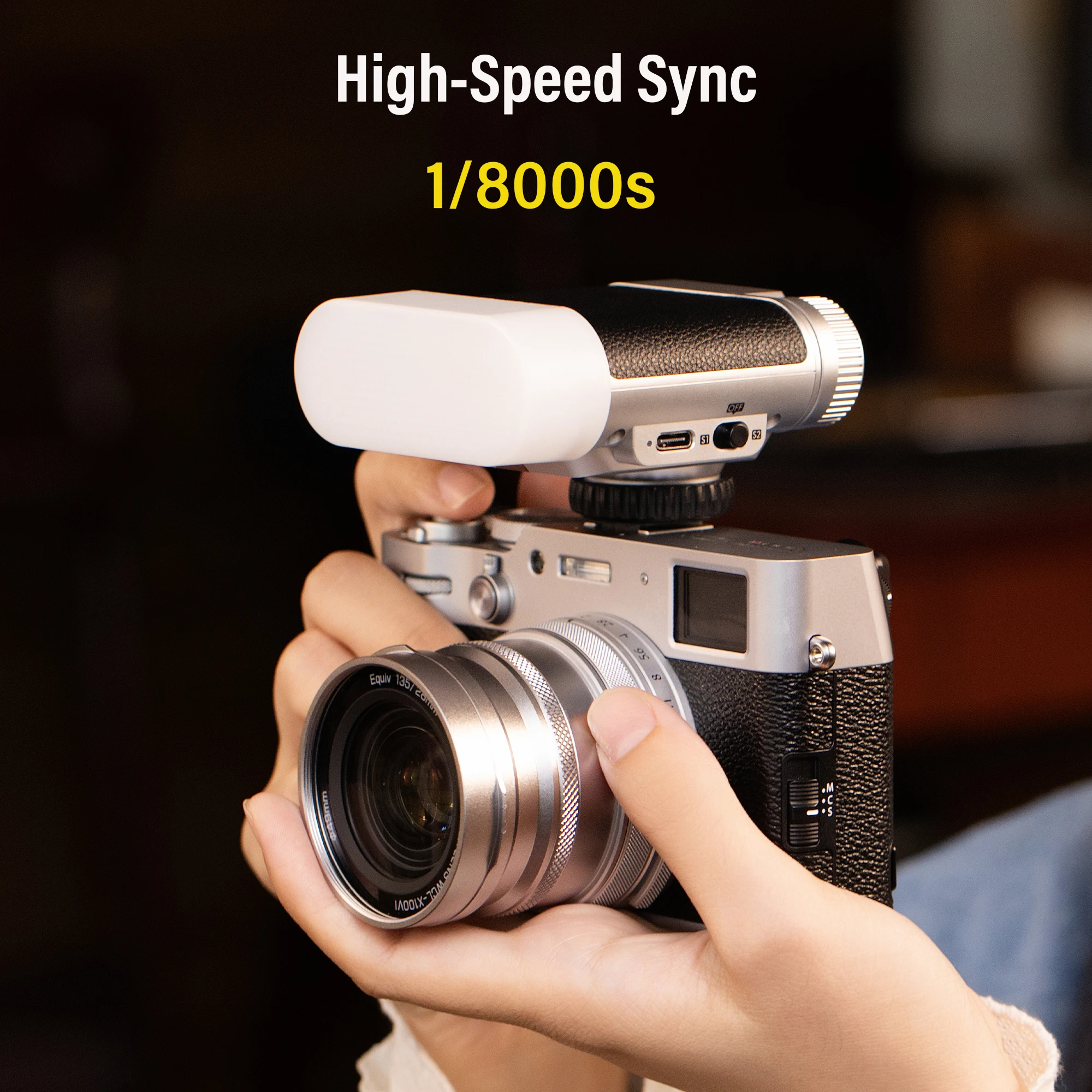 Фото Винтажная вспышка Viltrox Z1 Pro TTL Retro 24Ws со светодиодной подсветкой для камер Canon, Nikon, Sony, Fujifilm №2