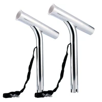 2pcs silver highly polished stainless steel outrigger stylish fishing rod holder boat accessories