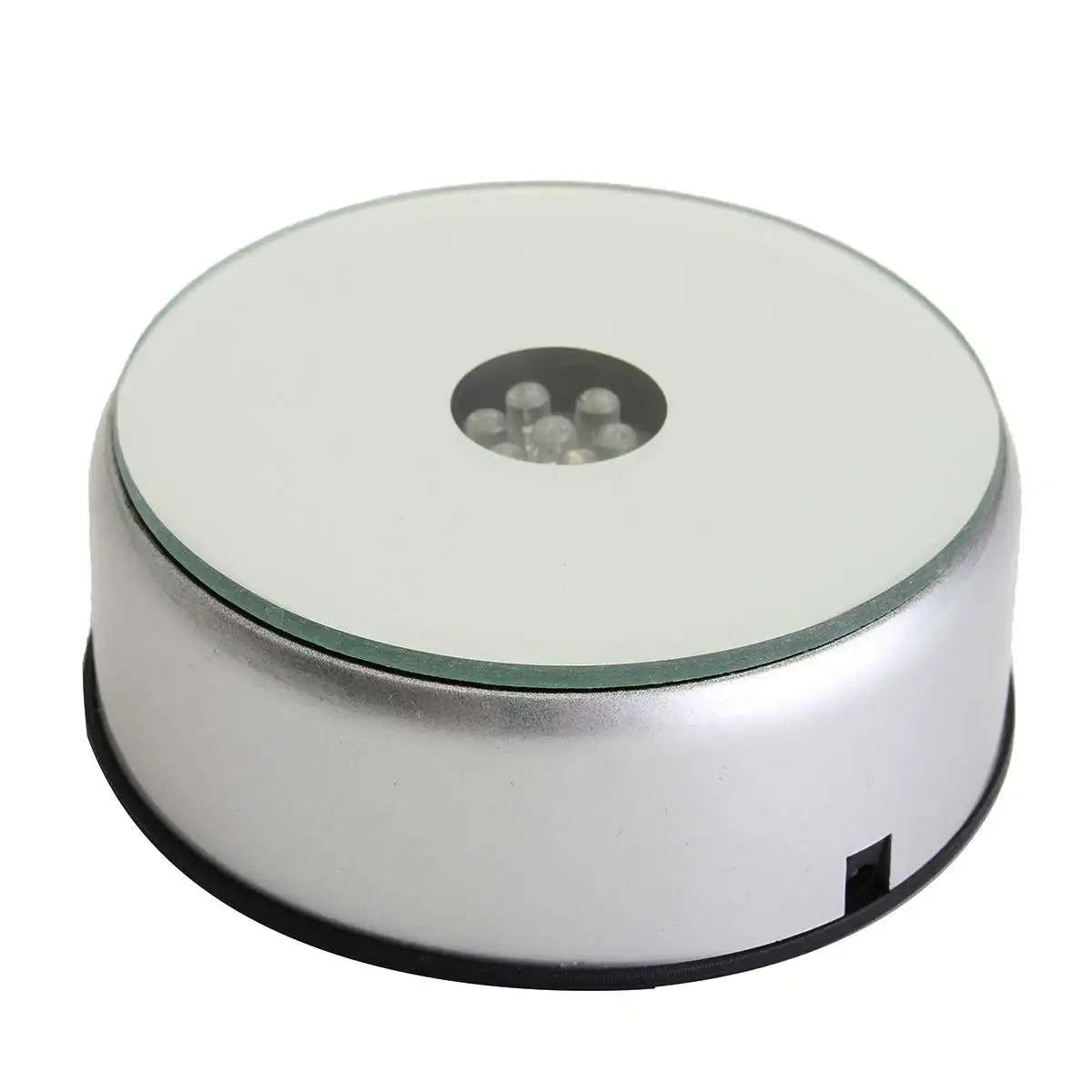 

7 LED Light Colorful Luminous Base Electric Light Rotating Base Display Stand Crystal Light Base Ornament with Adapter