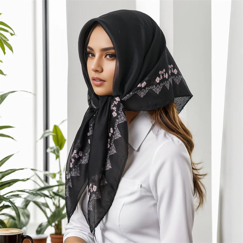 Новый женский шарф бандана повязка на голову с цветами винтажный роскошный