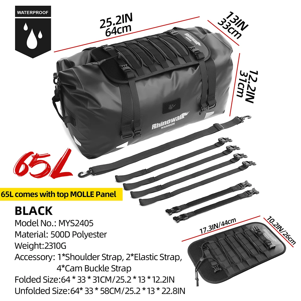 

Rhinowalk мотоциклетная хвостовая сумка 20/40/65L водонепроницаемый мотоциклетный рюкзак моторная сумка на заднее сиденье аксессуары для багажа мотоцикла