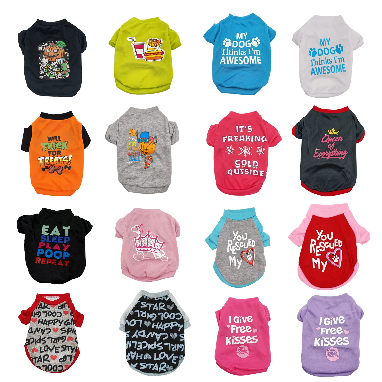 

Pet Cotton Dog Clothes Dog T-shirt Cute Letter Printed Dog Vest For Small Medium Dogs Accessories Puppy Cat Vest Cotton Costumes