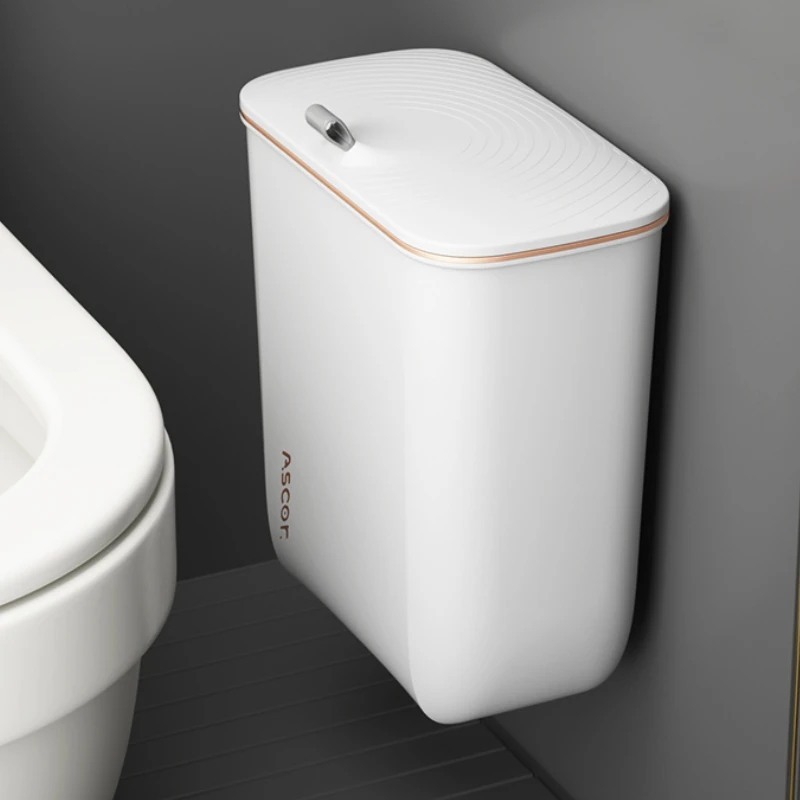 

Plastic Hanging Trash Can Kitchen Wall Mounted Cabinet Nordic Bathroom Waste Bin with Cover Toilet Cleaning Tools Home Products