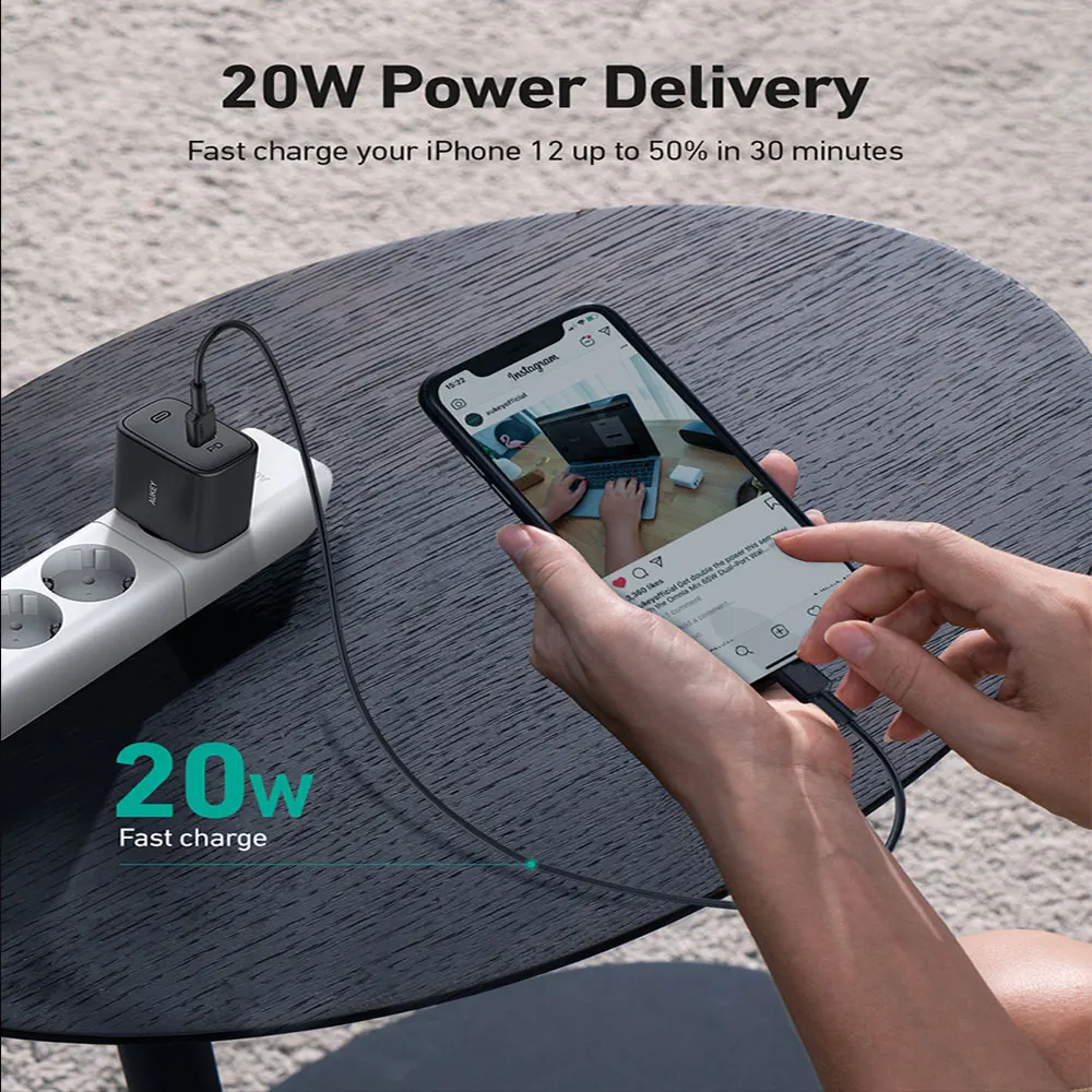 Зарядное устройство AUKEY F1S 20 Вт с европейской вилкой настенное зарядное