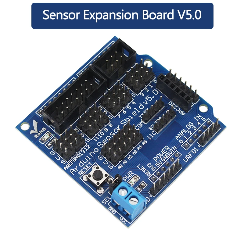 

V5.0 Sensor Shield Expansion Board for Arduino Electronic Building Blocks Robot Accessories IIC Servo Controller SD Interface