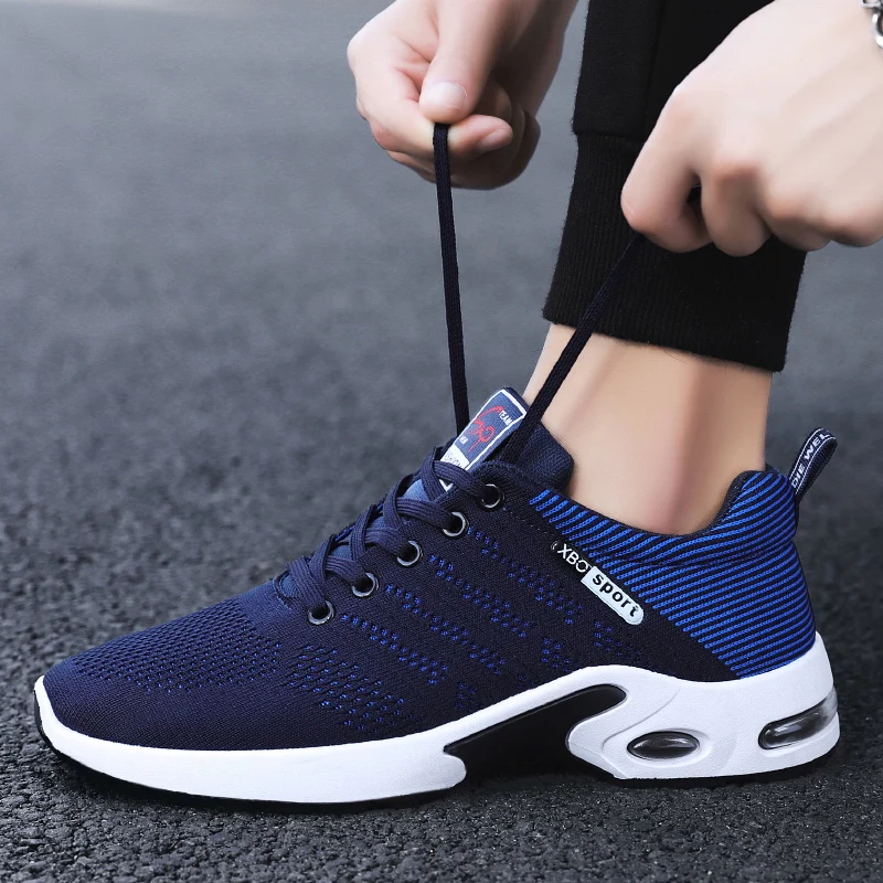 Breathable Shoes For Men Air Cushion Male Sneakers Lightweight Mesh Running Shoes Anti-slip Wear-able Designer Tennis Fitness