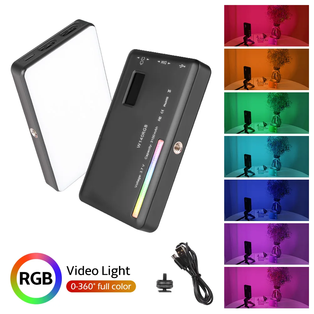 

Video Panel RGB Fill Light Full Output Camera Light Kit Vlog SH LED Youtube Influencer Dimmable Bi-Color 2500K-9000K CRI 95+