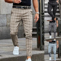 men trousers plaid loose autumn winter vintage checkered pattern pants for daily wear