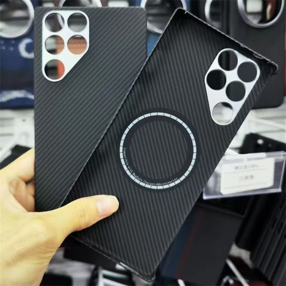 Фото Кевларовый чехол для ZTE nubia RedMagic 11 Pro, арамидное волокно, магнитная зарядка, ультратонкий минималистичный стиль, углеродное волокно №4
