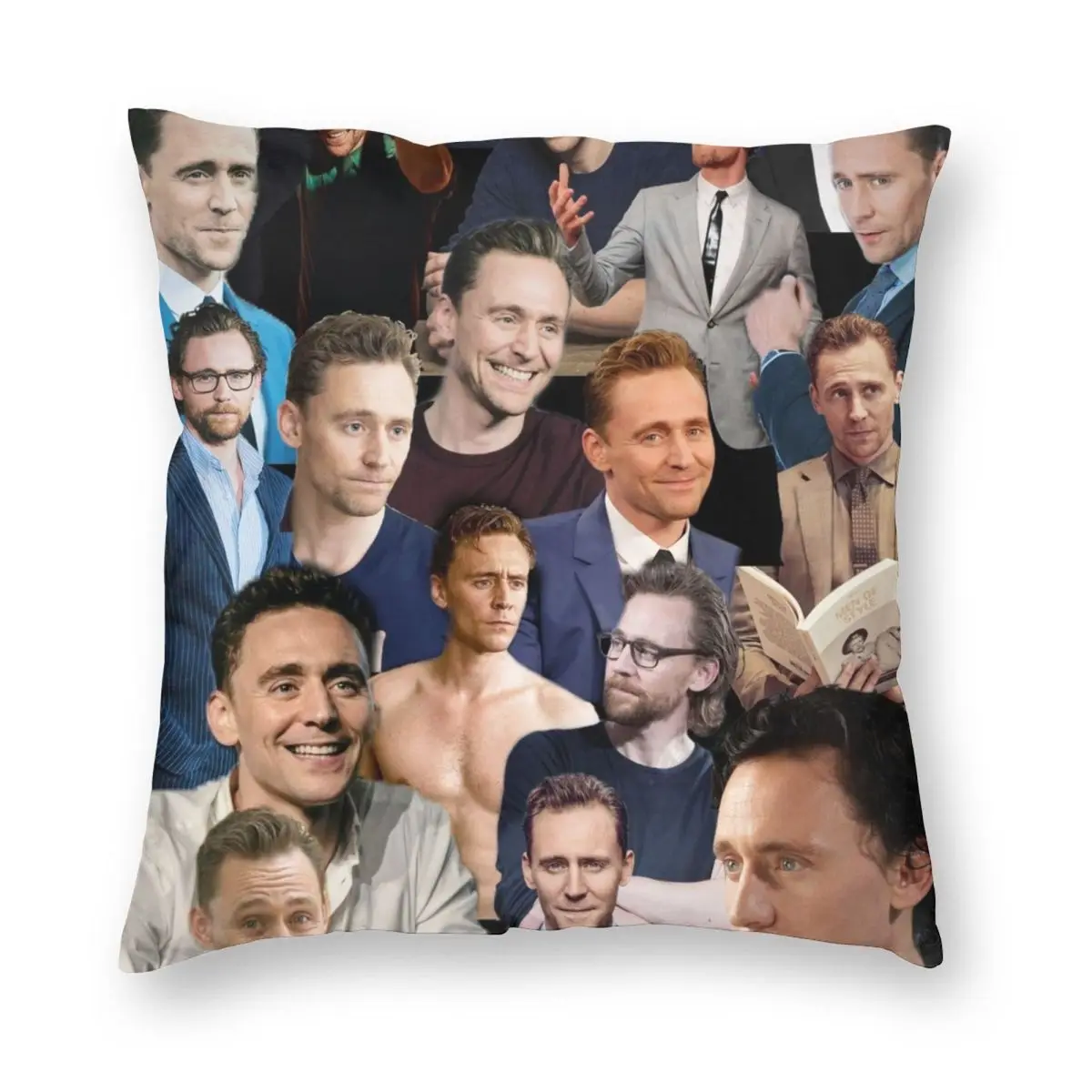 

Tom Hiddleston Photo Collage Pillowcase Soft Polyester Cushion Cover Gift Pillow Case Cover Home Square 40X40cm