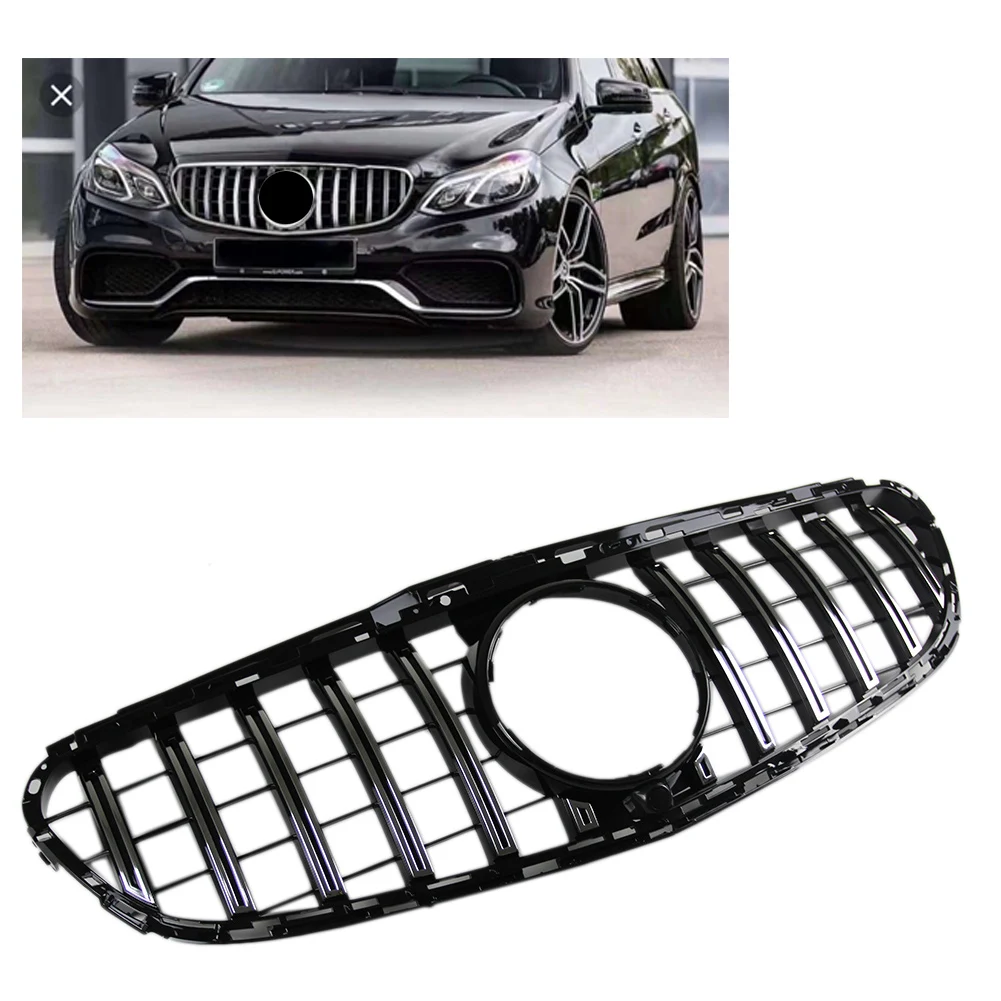 

Car Front GT Grille Mesh Grill for Mercedes Benz E Class W212 Sedan E200 E250 E300 E350 E400 E500 2014 2015 2016 Silver ABS