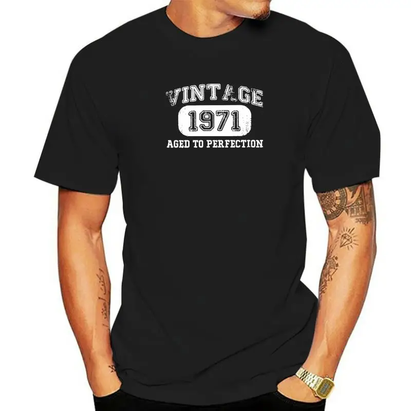 

Vintage Born in 1971 Essential T Shirt Vintage Grunge Summer Plus size Cotton Men's Clothing Harajuku O-Neck TShirt