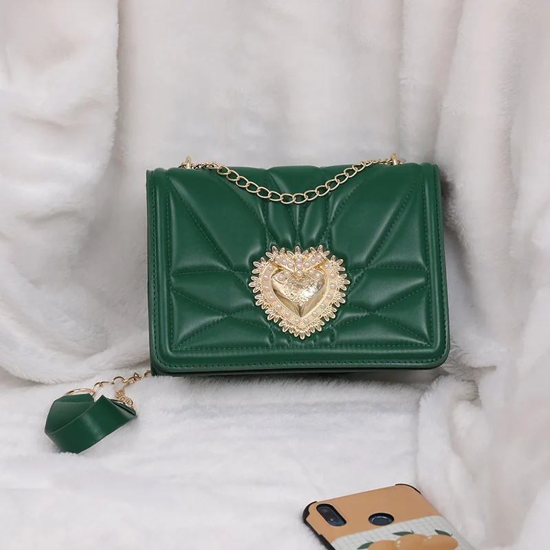 

Luxury Women's Bag 2022 Wester-style Thread Heart Shoulder Bag Designer Retro Casual Square Female Bag Crossbody Bags for Women