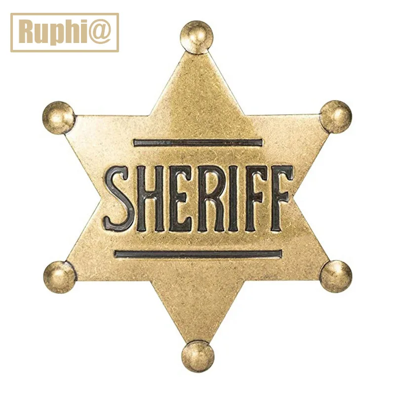 Western Adult Deputy Sheriff Star Badge Costume Pin Brooches,Carnival Party Gifts Toy for Halloween Cowboy Honor School Kids