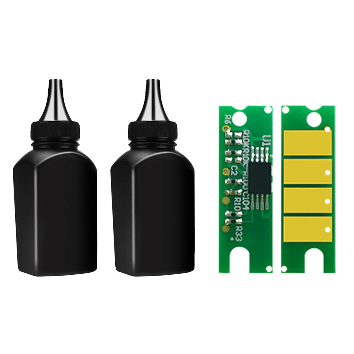 

Для Ricoh SP 150su SP150 150 SP150su SP150w SP150suw SP150su SP150w Заправка тонера 2 бутылки тонеры + 2 чипа картриджа