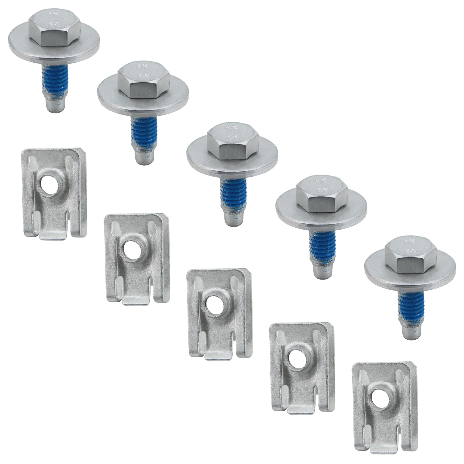 Серебряные болты Dacromet для кузова автомобиля, зажим с U-образной гайкой, крышка двигателя M6, защита от брызг, фиксатор для бампера, крыла, крепежные винты класса 8,8