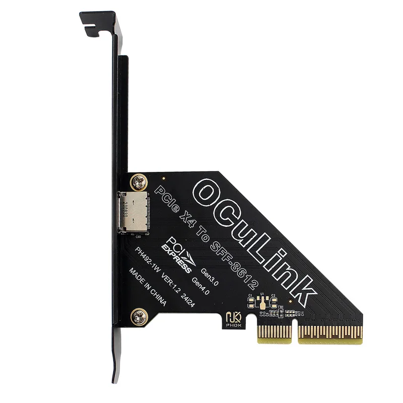 НОВЫЙ конвертер расширения 64 Гбит/с PCI Express 4.0 X4 в Oculink SFF-8612 + низкопрофильный