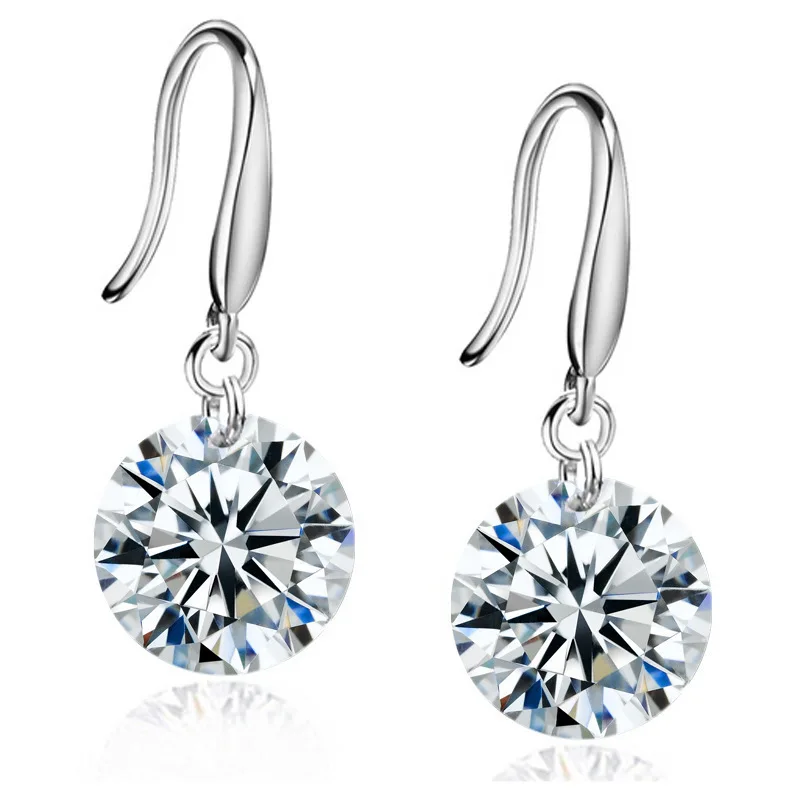 

925 Sliver 8MM Exquisite Zircon Earrings Fashion Earing for Women
