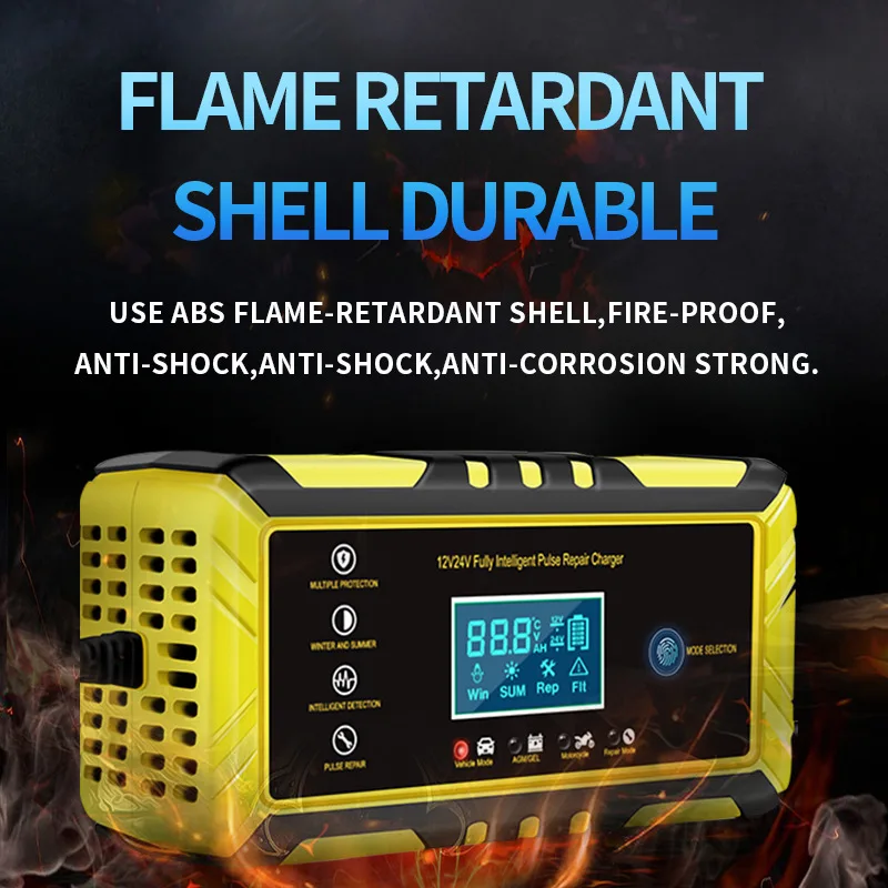 

8A Universal Automatic driving charger 12/24V car Moto Battery Power Pulse Battery Clips Starting Device portable generators