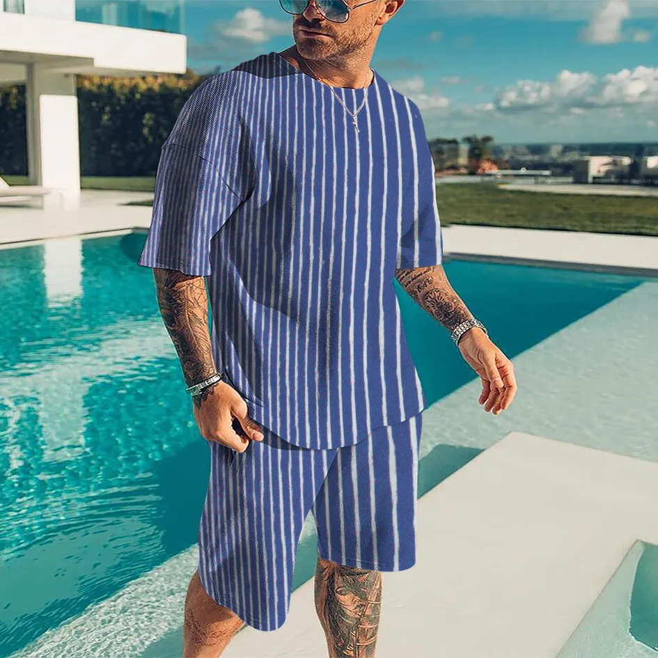 

Summer Men's T-Shirt & Short Sets Short Sleeve Clothing Casual Homme 2 Pieces Outfit Streetwear Fashion Outdoor Male