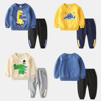baby boys dinosaur cartoon print clothing set spring kids autumn long sleeve sports style sweatshirt pants 2pcs tracksuit 1 6y
