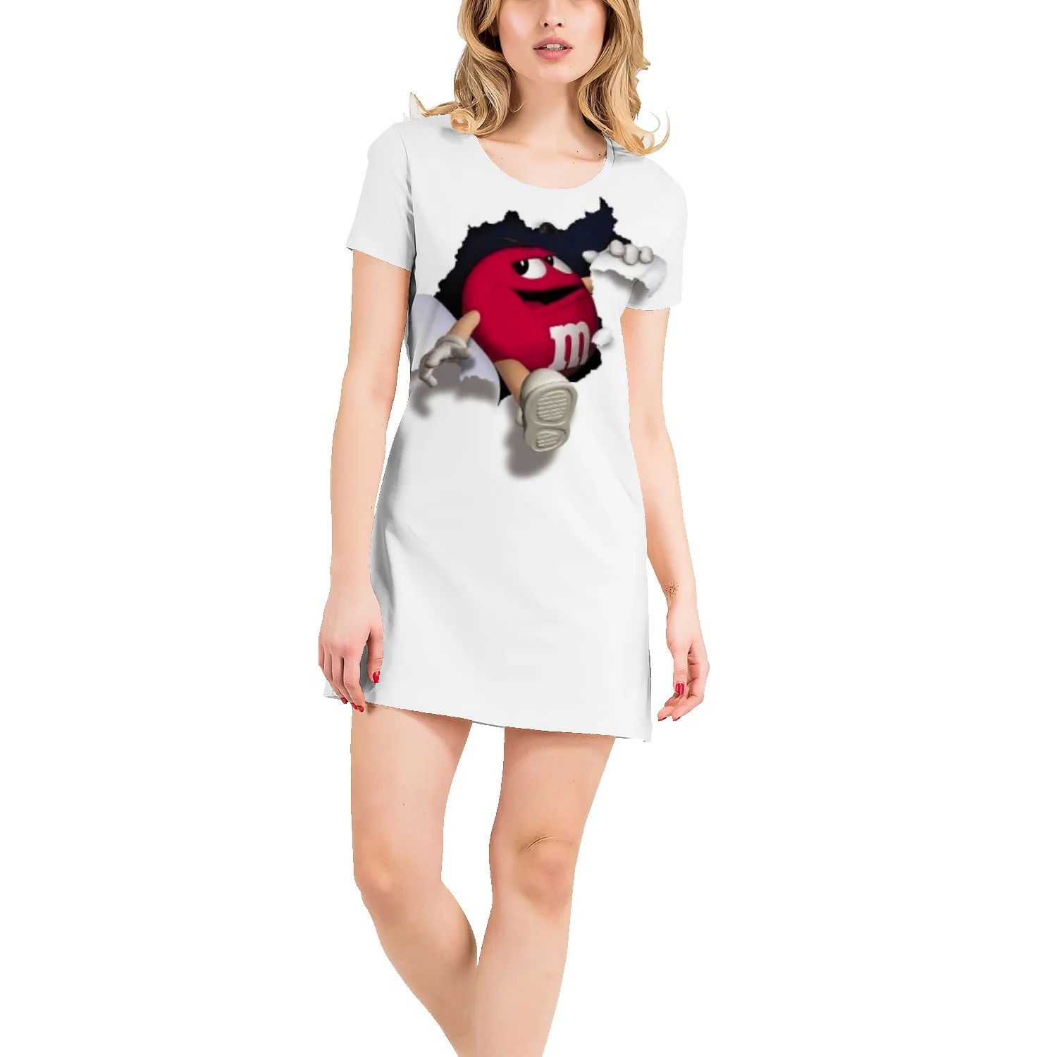 

Женская Повседневная футболка-юбка с 3D принтом