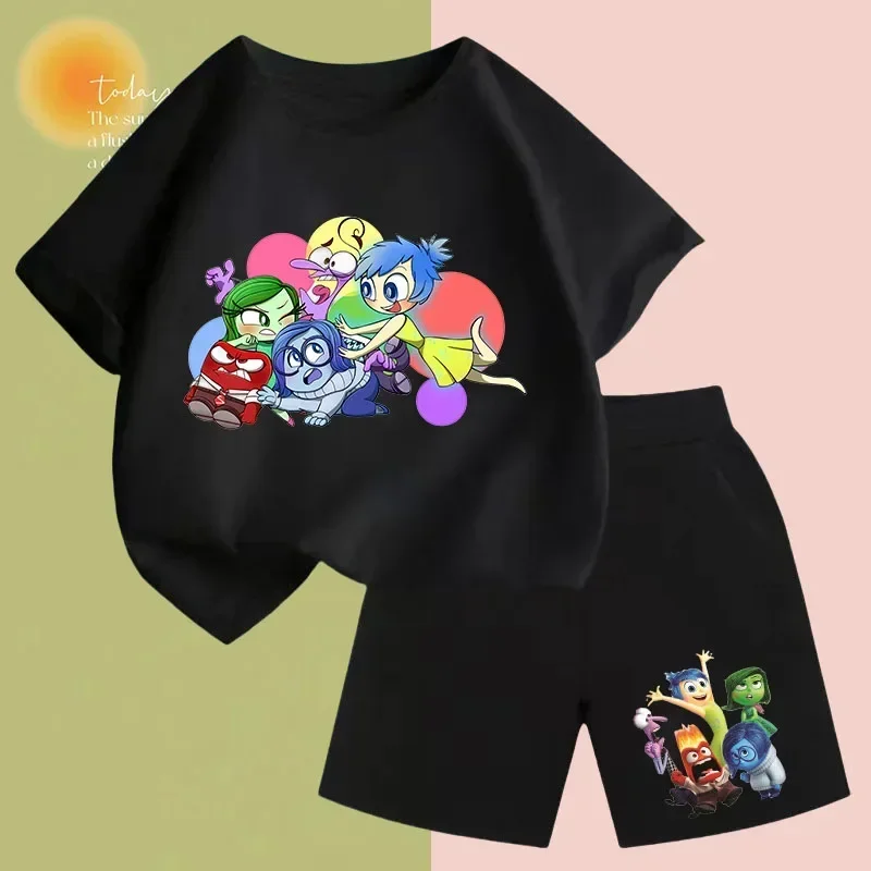 Летний спортивный костюм унисекс с короткими рукавами и футболка мультяшным