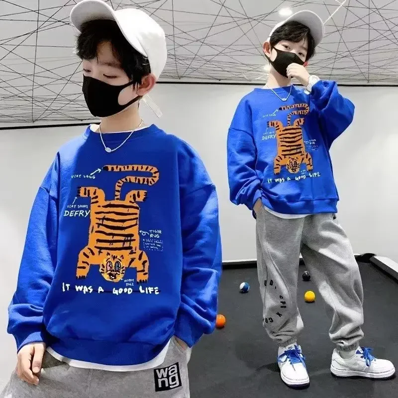 Осенний повседневный свитшот для мальчиков новинка 2024 весенне-осенняя футболка