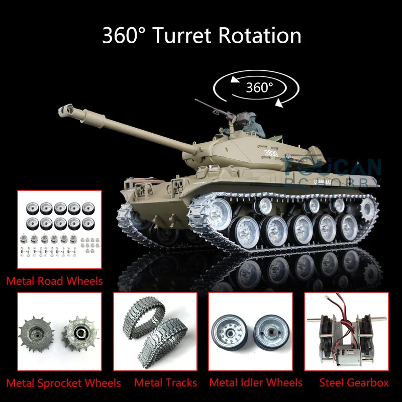 

Henglong 1/16 7.0 Pro Ver Walker Bulldog RTR RC Tank 3839 Metal Tracks Wheels 360 Turret Rotation TH17329-SMT7