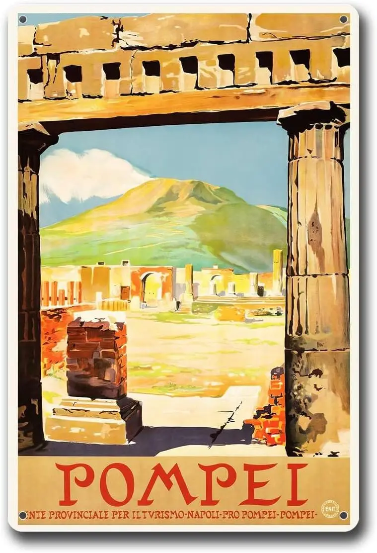 Металлические жестяные вывески Pompeii Италия Винтаж Путешествия Настенное