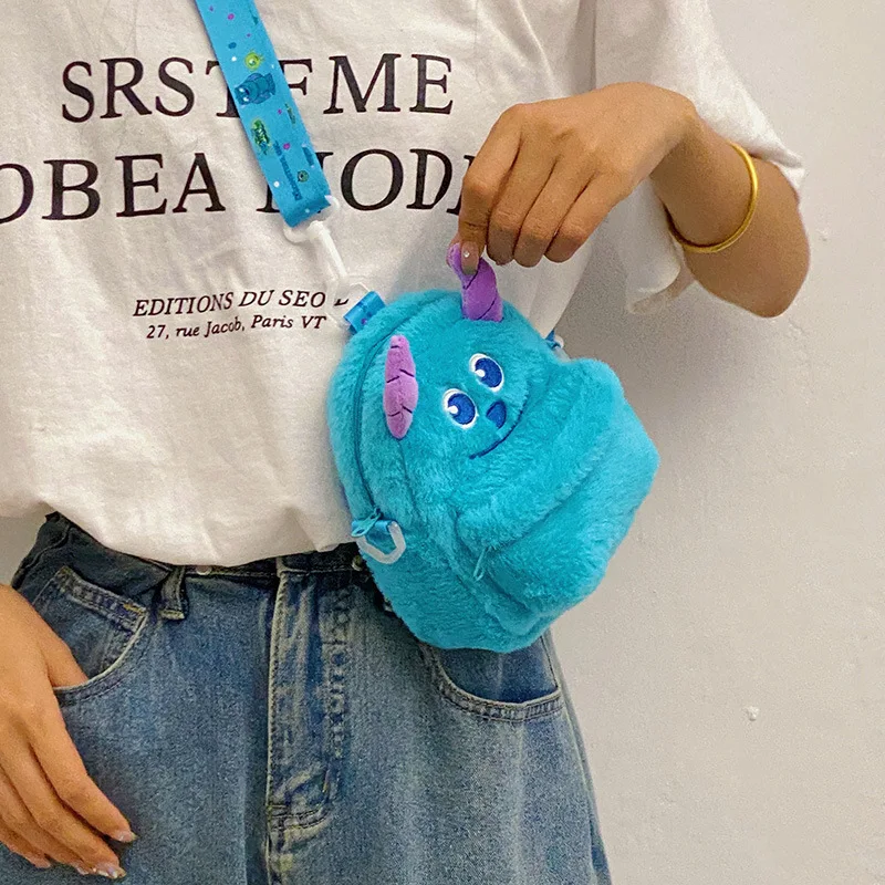 

Disney Plush Satchel Cartoon Cartoon Strawberry Bear Lotso Monster Sullivan Plush Coin Purse Messenger Bag Gift For Children