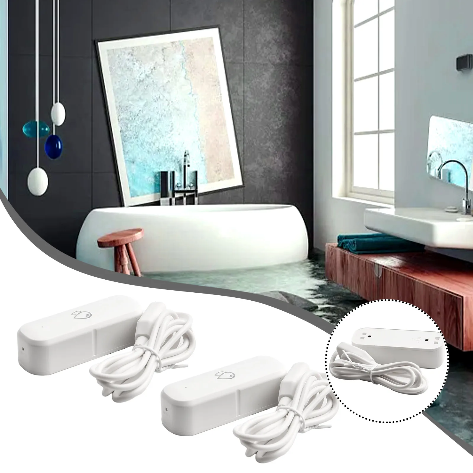 

2pcs Water Immersion Sensor For Tuya Smart Home Wifi Water Leakage Immersion Sensor Detector APP Alarm Timing Sensor Tools