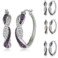 new simple circle inlaid zircon earrings fashion wild temperament earrings ladies wedding earrings gift jewelry