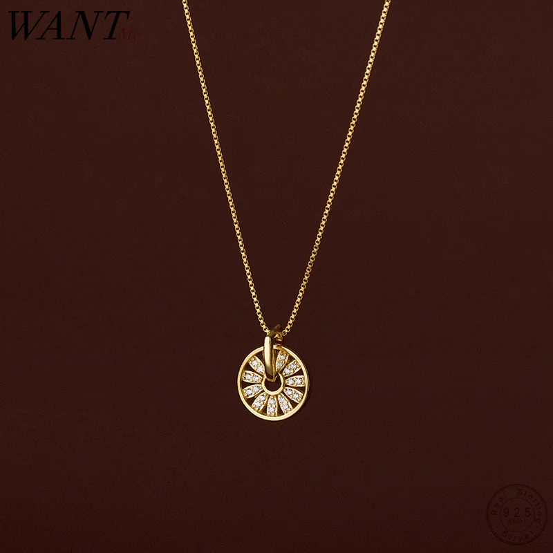

Женское простое ожерелье WANTME, из стерлингового серебра 925 пробы с подвеской в виде звезды с Европейским лучом и зеленым цирконием, ювелирные...