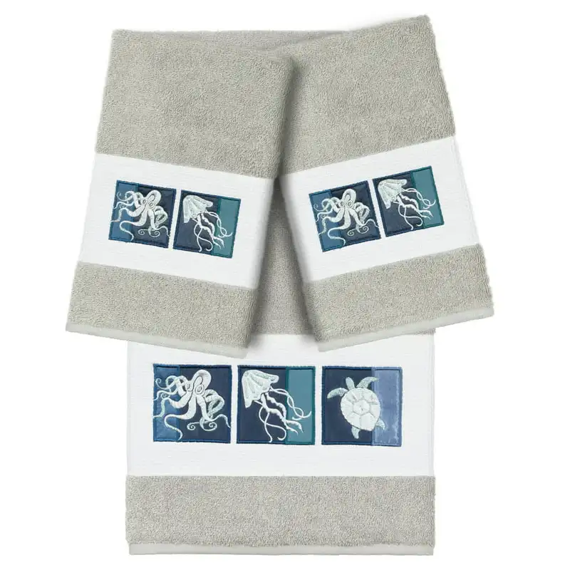 

100% Turkish Cotton Ava 3PC Embellished Towel Set