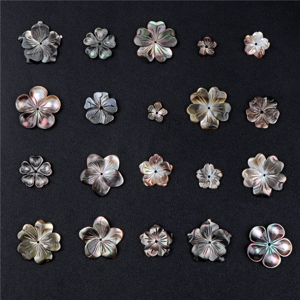 Бусины из натуральных черных ракушек и цветов, подвеска «Слива» для изготовления ювелирных изделий, ожерелий, серег «сделай сам»