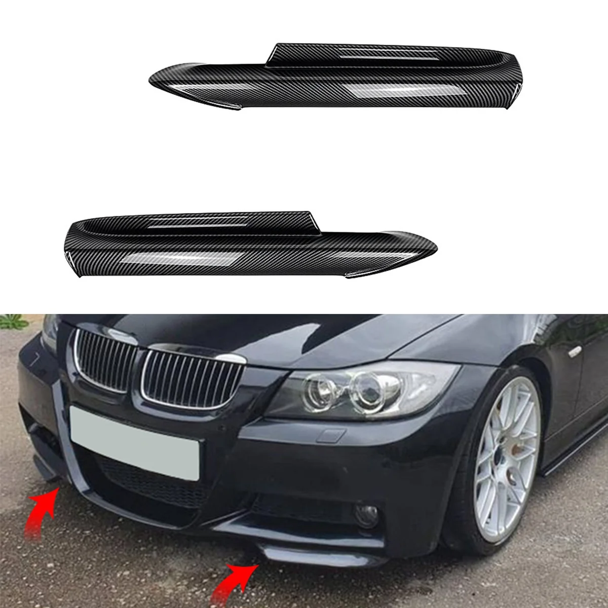 Сплиттер для переднего бампера BMW 3 серии E90 E91 M-Tech 320I 330I 2005-2008 угол диффузора губ