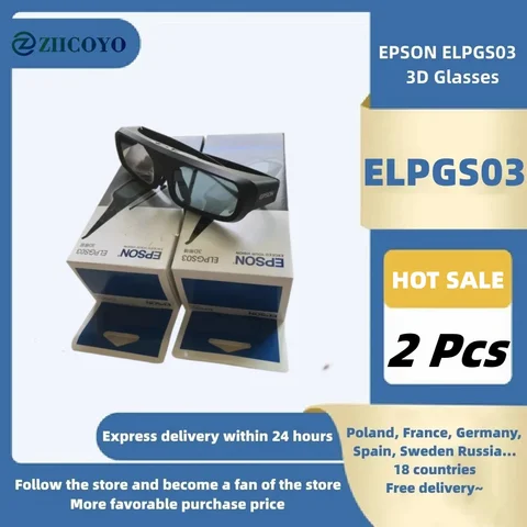 2 шт. Оригинальные 3D активные очки для Epson 3D очки ELPGS03 для проектора TW5200/9200/TW6200/TW8200