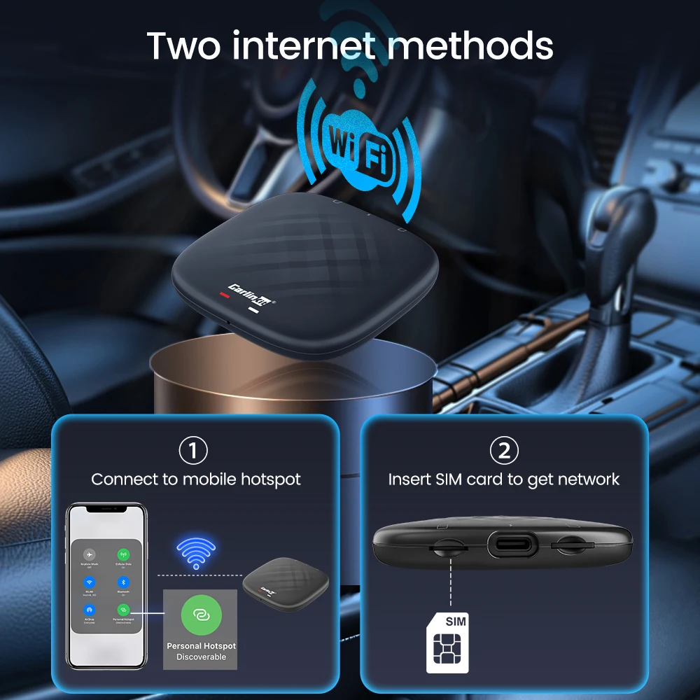 CarlinKit Android авто беспроводной CarPlay Ai Box 11 Snapdragon 4G LTE Netflix потоковая коробка 3 ГБ ОЗУ