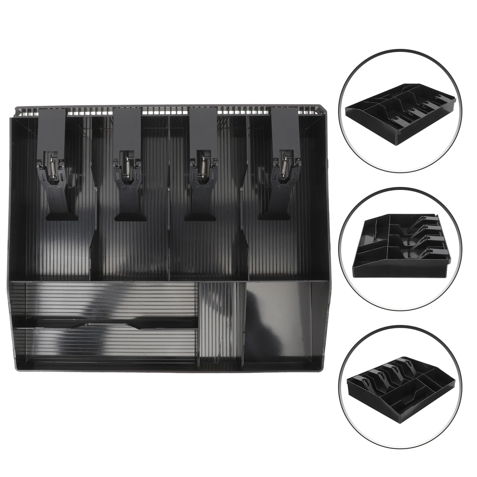 

Money Organizer Cash Supermarket Register Box Small Multi-grid Credit Card Tray