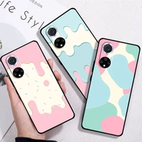 colorful ice cream block phone case for huawei p30 lite p20 pro honor 10 8x 9x 10x 9a black back soft coque silicone cover