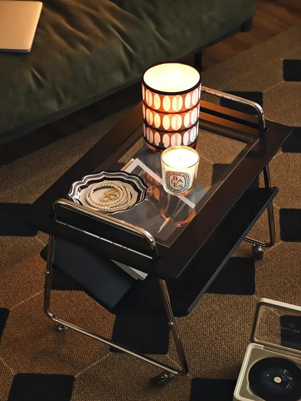 Твердая древесина для дома гостиной дивана приставной столик подвижная тележка