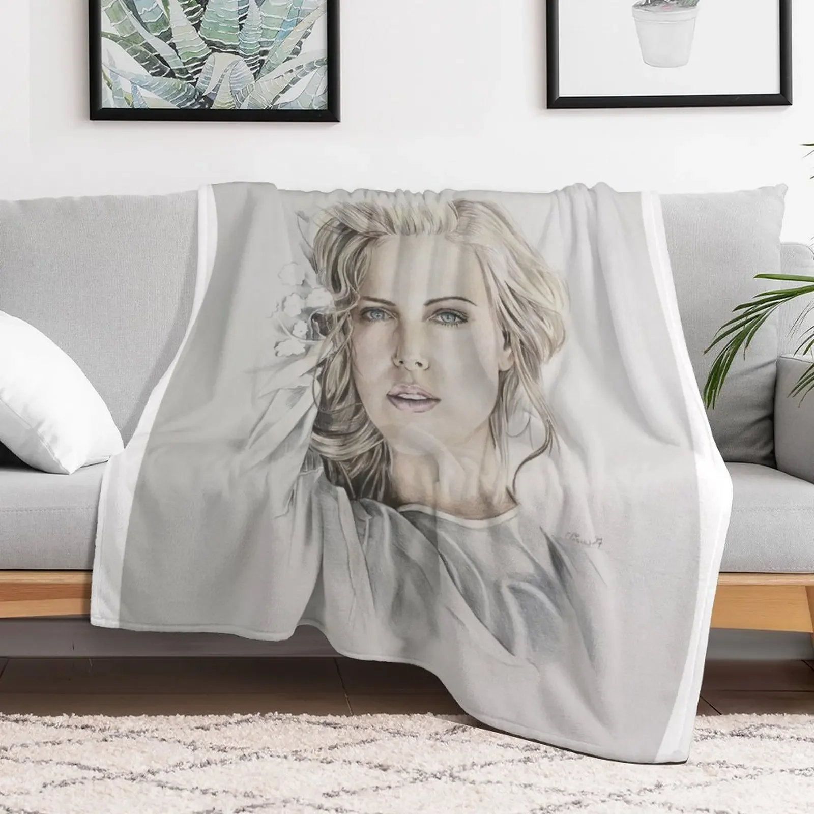 Одеяло с рисунком Charlize Theron персонализированный подарок одеяло для пикника
