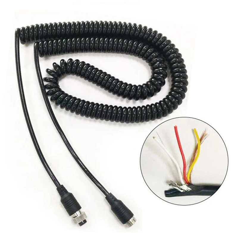 Автомобильный видео-авиационный пружинный 4-контактный удлинительный кабель для